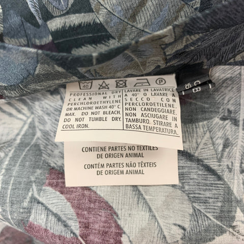SALVATORE FERRAGAMO Size L Charcoal & Grey Print Cotton Long Sleeve Shirt