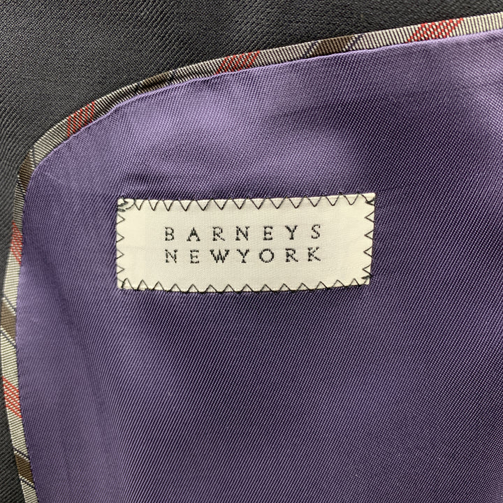 BARNEYS NEW YORK Taille 42 Manteau de sport à revers cranté en laine noire régulière