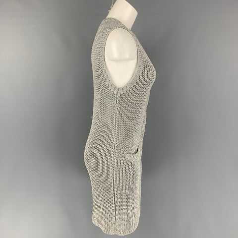 RALPH LAUREN Black Label Taille S Gilet tricoté en mélange d'acétate d'argent