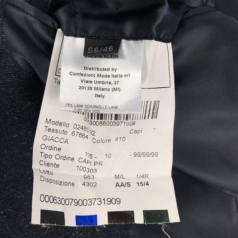 CALVIN KLEIN COLLECTION Size 46 Navy Heather Wool Silk Sport Coat