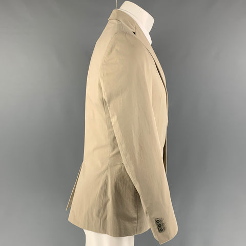 BARNEY'S CO-OP Taille 36 Manteau de sport à revers cranté en coton kaki
