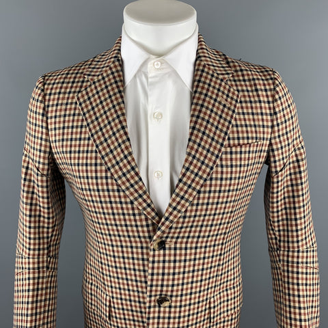 JUNYA WATANABE Size L Tan Plaid Wool Notch Lapel Sport Coat