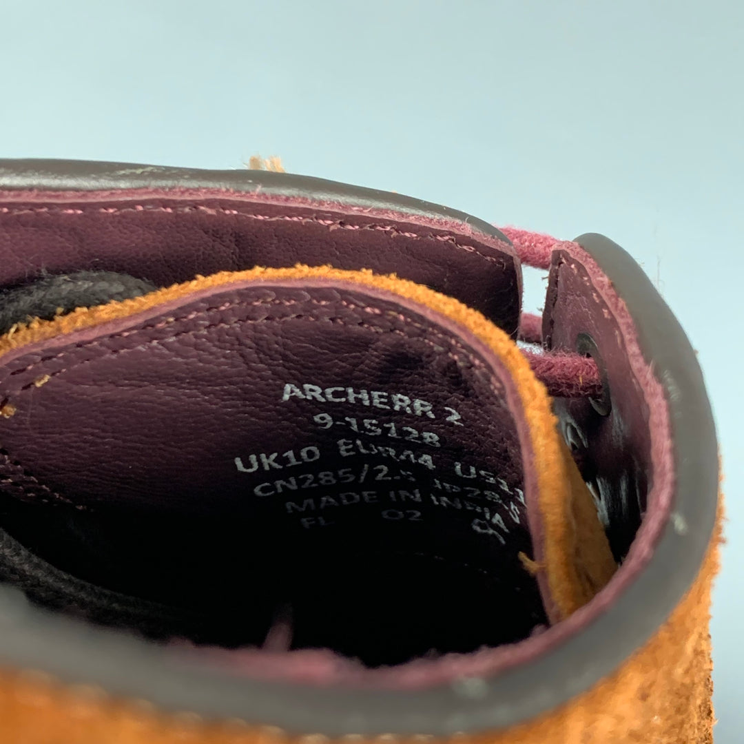 TED BAKER Size 11 Brown Perforated Leather Wingtip Lace Up Shoes