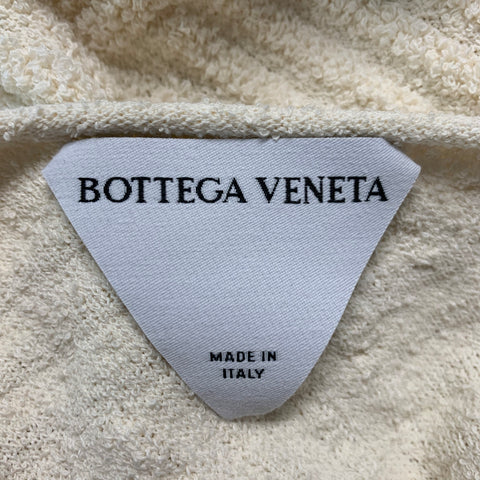 BOTTEGA VENETA Vestido texturizado de un hombro en mezcla de algodón color crema Talla XS