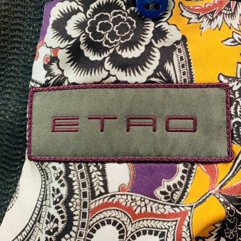 ETRO Size 38 Gold Black Jacquard Polyester Cotton Sport Coat
