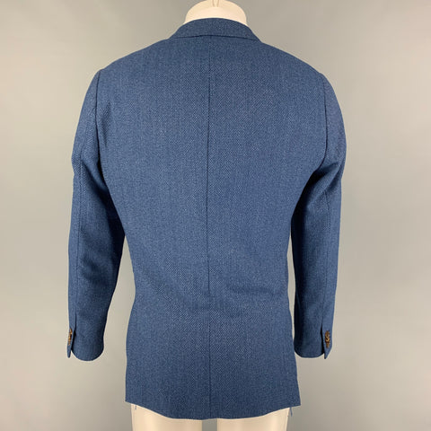 SCOTCH AND SODA Size M Indigo White Woven Polyester Viscose Sport Coat