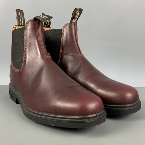 BLUNDSTONE Size 11 Burgundy Solid Leather Boots