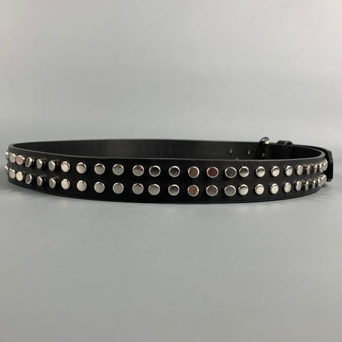 VERSUS by GIANNI VERSACE 2016 Black Studded Leather Belt