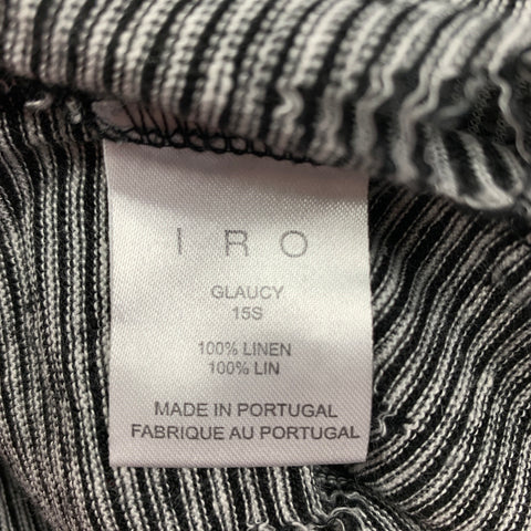 IRO Talla XS Camiseta Glaucy de lino con rayas blancas y negras de manga larga
