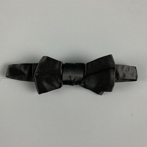 DENIS COLBAN Black Silk Satin Bow Tie