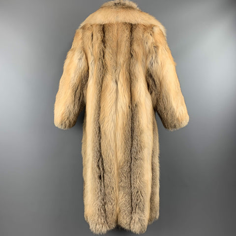 Vintage CUSTOM MADE M Gold Red Fox Fur Long Coat