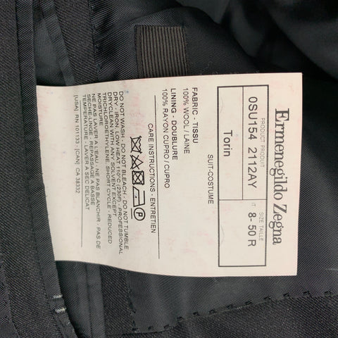 ERMENEGILDO ZEGNA for WILKES BASHFORD Size 40 Gray Wool Notch Lapel Suit