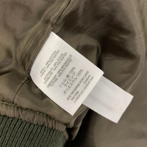 WALLACE & BARNES Size M Olive Brown Camouflage Cotton Bomber Jacket