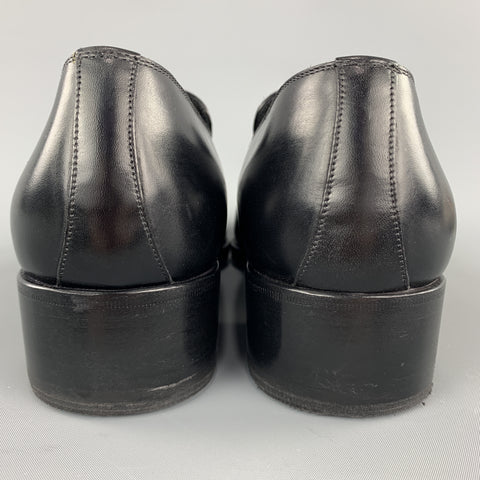 TOM FORD Size 12 Black Solid Leather Slip On Loafers