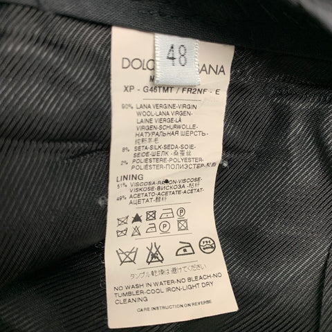 DOLCE & GABBANA Size 32 Black Stripe Wool Silk Tuxedo Dress Pants