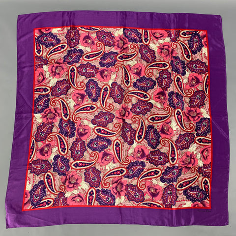 CHRISTIAN DIOR Echarpes Purple & Fuchsia Floral Silk Scarf