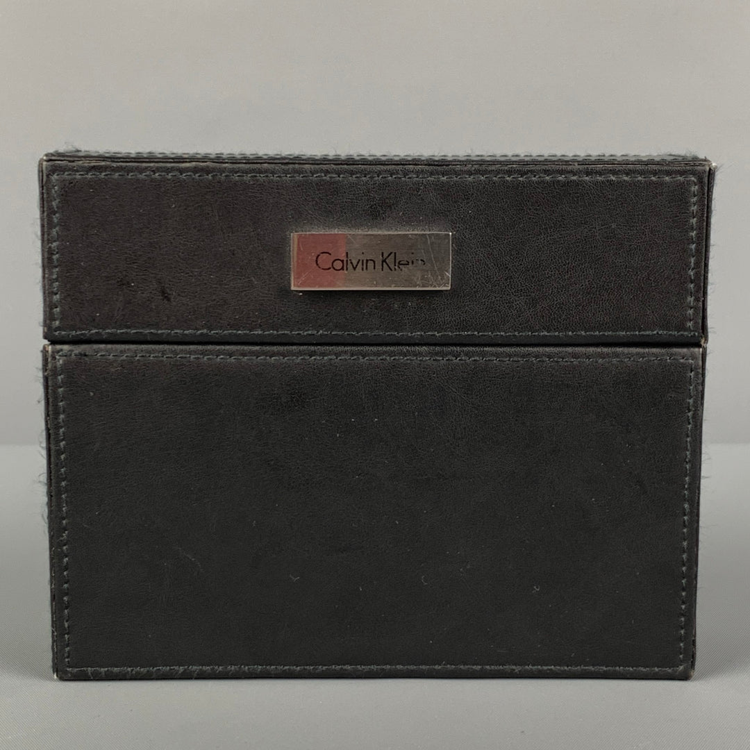 CALVIN KLEIN Size One Size Black Leather Mini Jewelry Watch Box