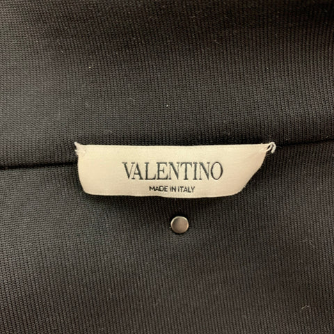 VALENTINO Size L Black Polyamide Cotton Zip Up Jacket