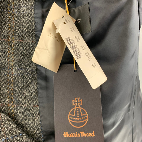 J.CREW Taille de poitrine 42 Manteau de sport à simple boutonnage en laine mélangée grise