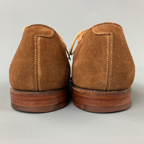 CROCKETT & JONES for BARNEY'S NEW YORK Size 10 Light Brown Suede Lace Up Shoes