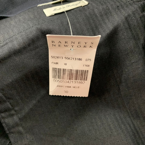 PAUL SMITH Size 30 Silver Black Metallic Linen Zip Fly Dress Pants