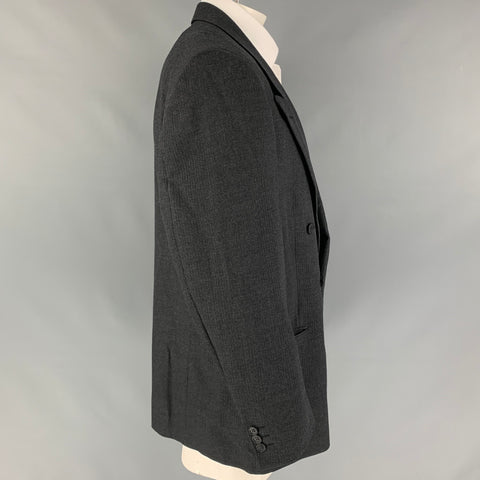 vintage YVES SAINT LAURENT Taille 46 Manteau de sport en laine texturé gris foncé régulier