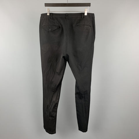 SAGE DE CRET Size L Black  Polyester Zip Fly Casual Pants