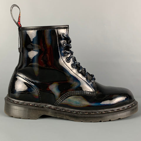 DR. MARTENS Size 11 Black Tornasol Leather Ankle Boots