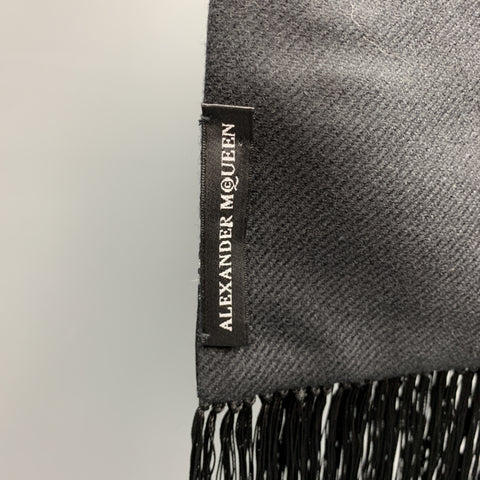 ALEXANDER MCQUEEN Mixed Fabrics Black Silk Scarf