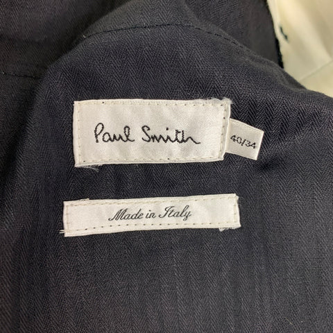 PAUL SMITH Size 40 Charcoal Black Plaid Wool Notch Lapel Sport Coat