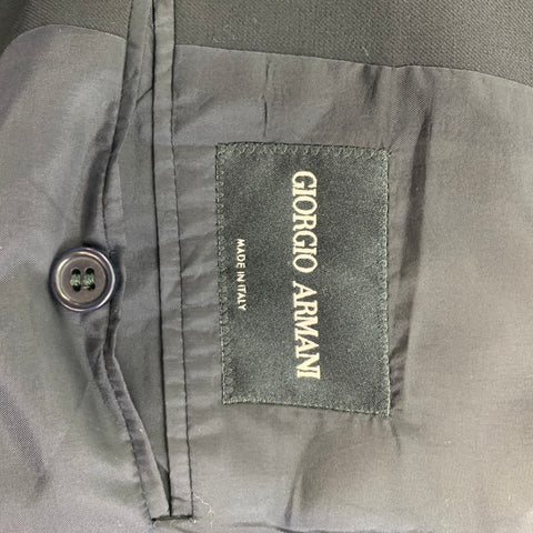 GIORGIO ARMANI Size 42 Black Wool Notch Lapel Suit