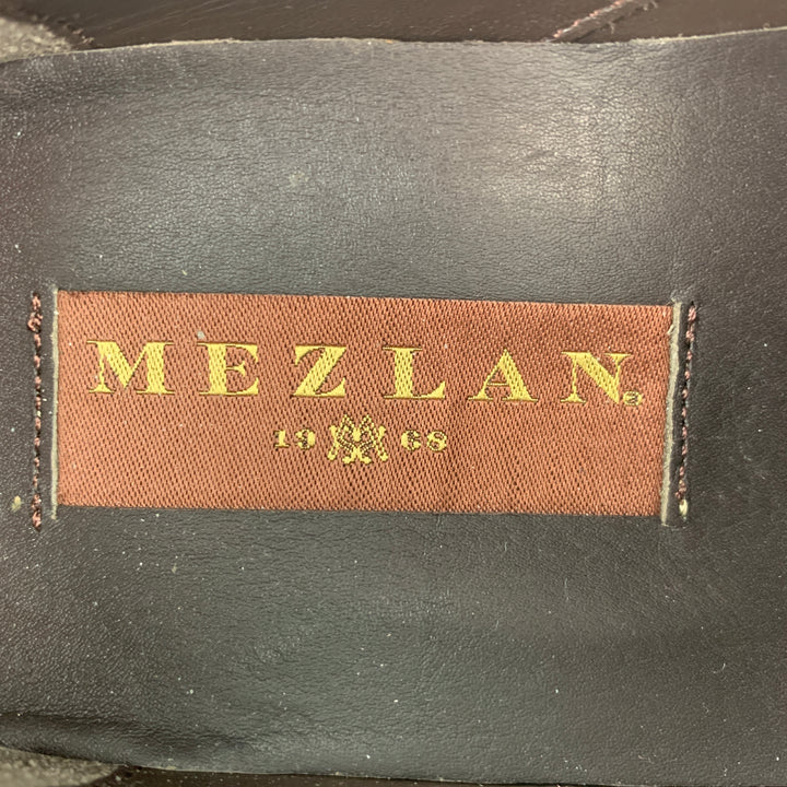 MEZLAN Talla 10 Mocasines sin cordones de cuero perforado marrón