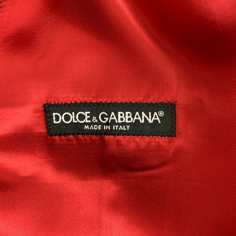 DOLCE & GABBANA Size 42 Navy Burgundy Vertical Stripe Vest
