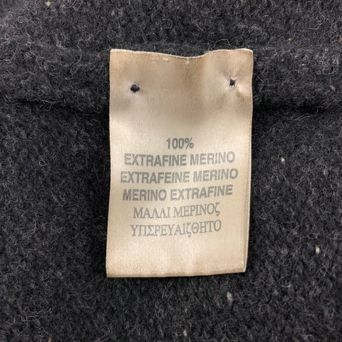 BURBERRY LONDON Size L Grey Heather Merino Wool Zip Up Cardigan