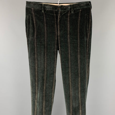 ROMEO GIGLI Size 30 Charcoal Stripe Cotton Button Fly Dress Pants