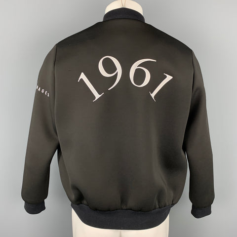 CHRISTOPHER MAKOS pour PORTS 1961 Taille M Black Portrait Polyester Varsity Jacket