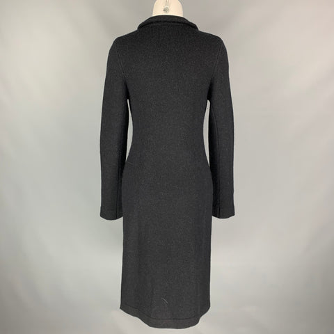 ANN DEMEULEMEESTER Size 2 Black Knitted Wool / Alpaca Cardigan