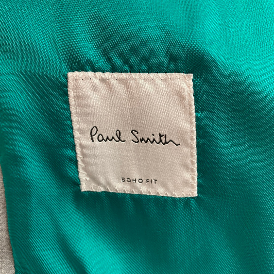 PAUL SMITH Soho Fit Size 40 Regular Light Gray Heather Wool Notch Lapel Suit