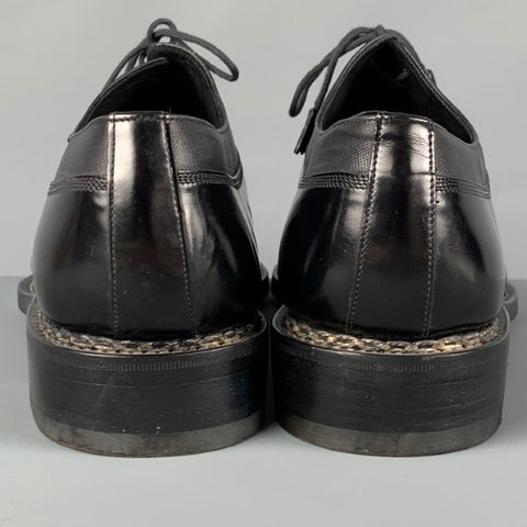 CALZOLERIA HARRIS Taille 12 Chaussures à lacets en cuir perforé noir