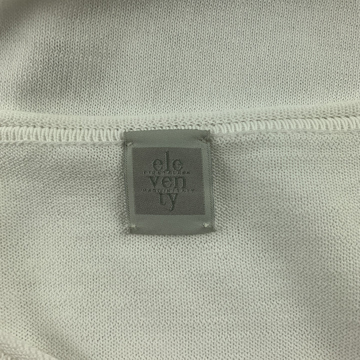 ELEVENTY Taille XL T-shirt à col rond en coton tricoté blanc