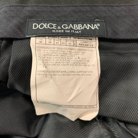D&G by DOLCE & GABBANA Size 32 Black Solid Wool Blend Tuxedo Dress Pants