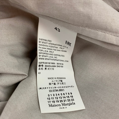 MAISON MARGIELA Size XL Light Grey Cotton Button Down Long Sleeve Shirt