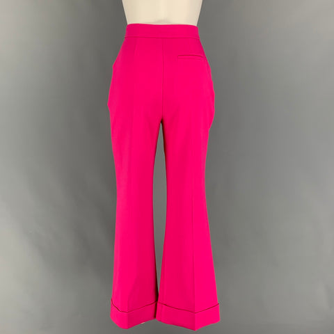 ROKSANDA Size 6 Pink Viscose Blend Cuffed Dress Pants