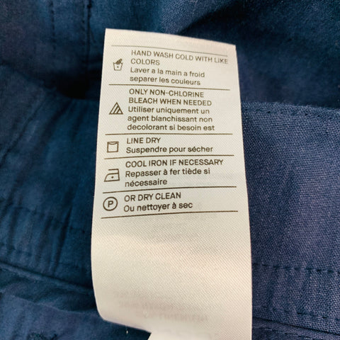 VINCE Pantalones de vestir sin cordones de mezcla de lino azul marino talla L