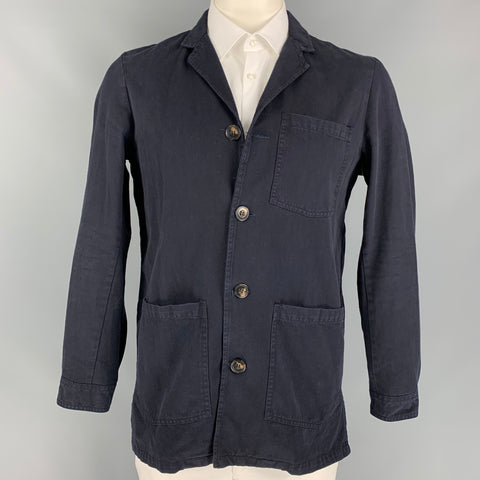 8 by YOOX  Size L Navy Cotton Single Breasted Sport Coat