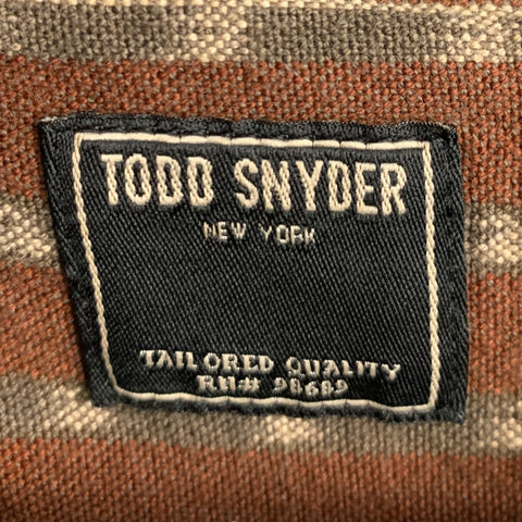 TODD SNYDER Size M Brown Grey Jacquard Cotton Long Sleeve Shirt