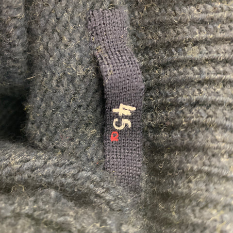 45rpm Size XL Navy Knitted Wool Turtleneck Sweater
