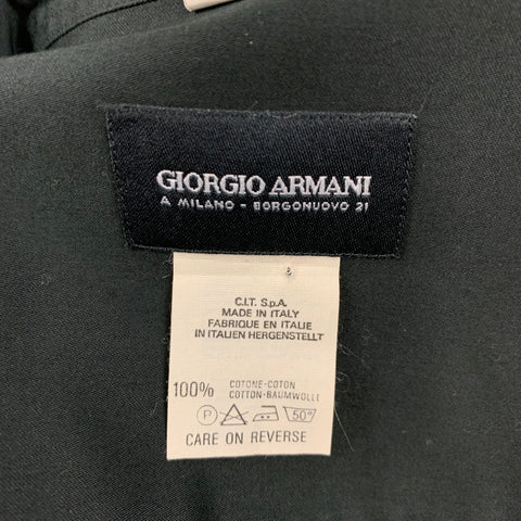 GIORGIO ARMANI Size S Black Cotton Button Up Long Sleeve Shirt