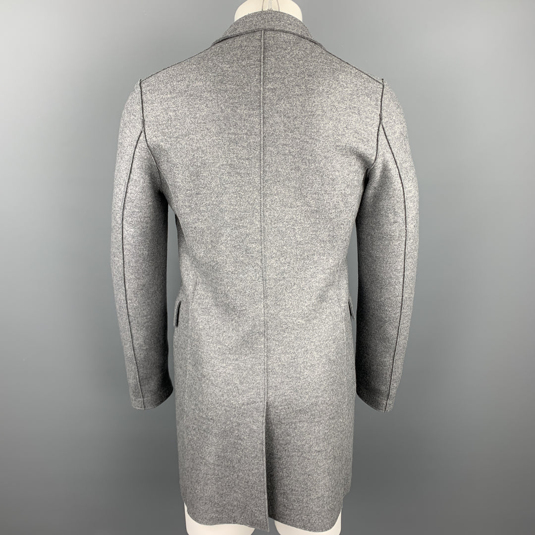 HARRIS WHARF LONDON Size 36 Grey Heather Wool Buttoned Coat