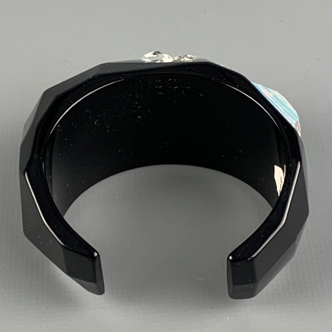SWAROVSKI Bracelet manchette en acétate noir et cristal